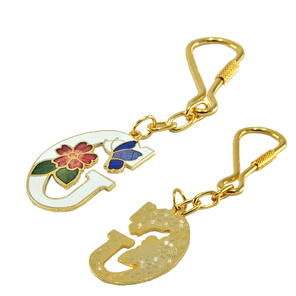 English letter Enamel key chain